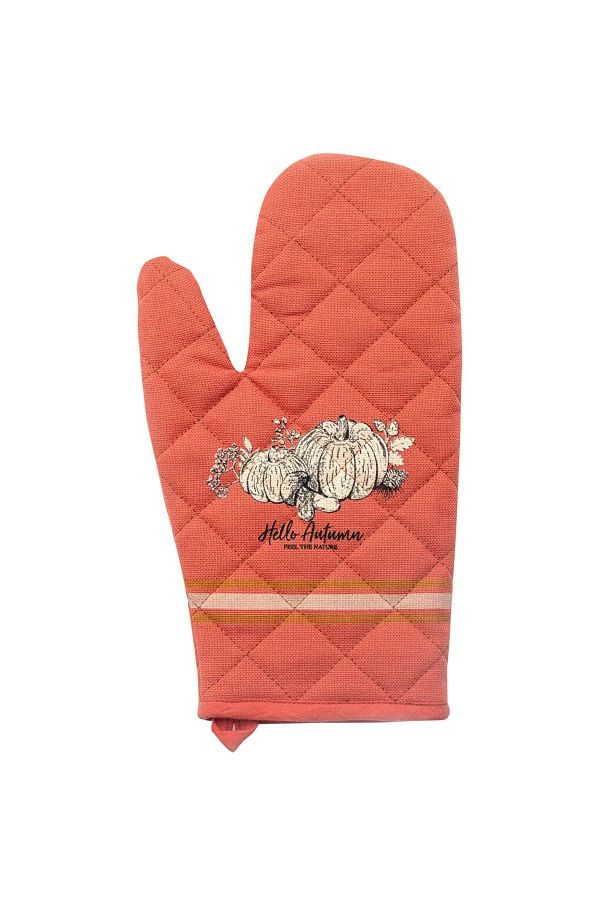 LC Waikiki-Pumpkin Printed Gabardine Oven Mitts 1