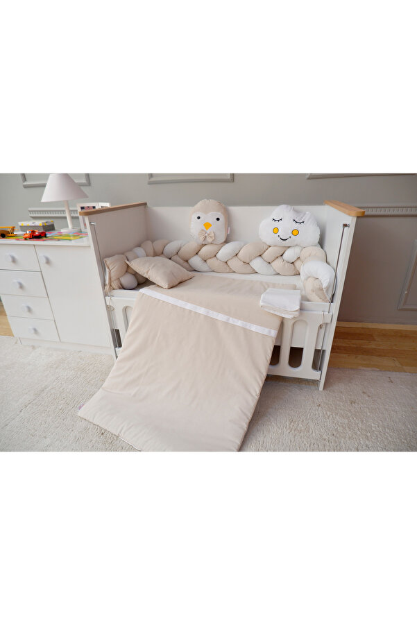 Yuar Baby Örgü Kenar Korumalı Beşik Uyku Seti --7 Parça--