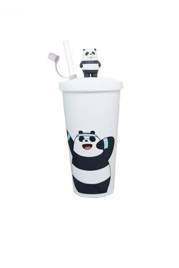 Miniso-WE BARE BEARS BOTTLE WITH straw - 400 ML 1