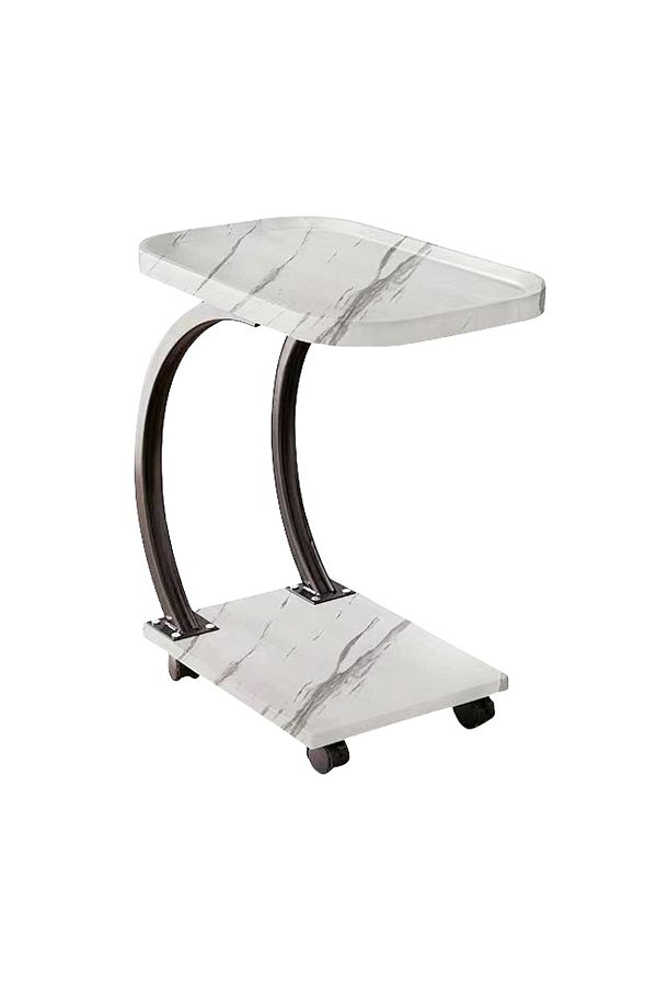 EqiEch-Coffee Table,Couch Tables That Slide Under,C Shaped Side Table,Double Layer Tea Table 1