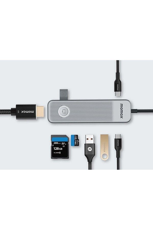Momax-Onelink 7 in 1 Usb-C Hub Multiport Adapter (Space Gray) 1