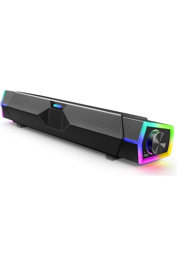 COOYA-Computer Speakers, USB Powered Bluetooth, Colorful Lights, Switch Button, Stereo Surround Soundbar 1