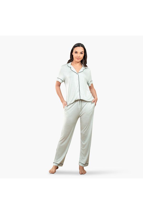 Aadaraya-Collared Shirt and Pyjama Set 1