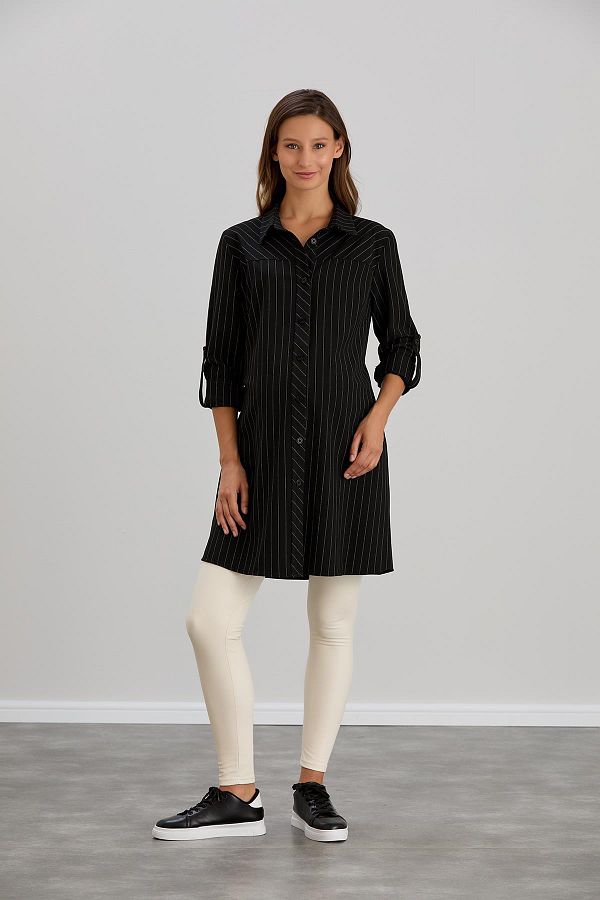 Işşıl-Işil 4546 - Striped Bias Cut Maternity Shirt and Tunic 1
