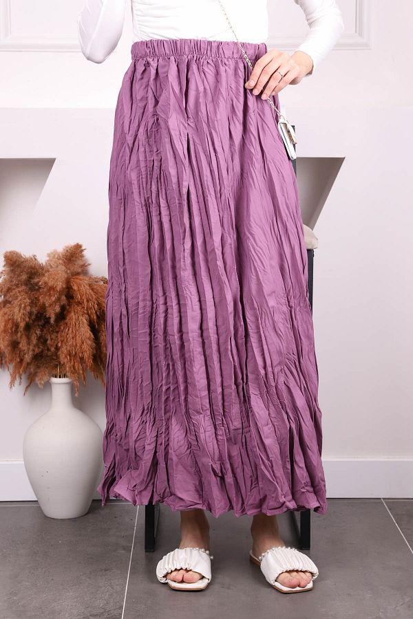 İmajButik-Dusty Rose Elastic Waist Skirt 1