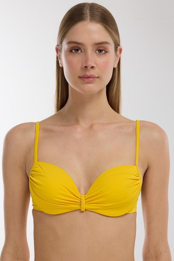 AYYILDIZ-63552 Yellow Bikini Top 1