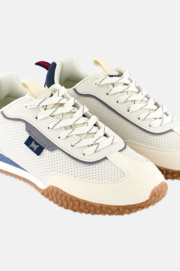 Tapout Men Lace Up Outdoor Shoes, Off White- Trendyol