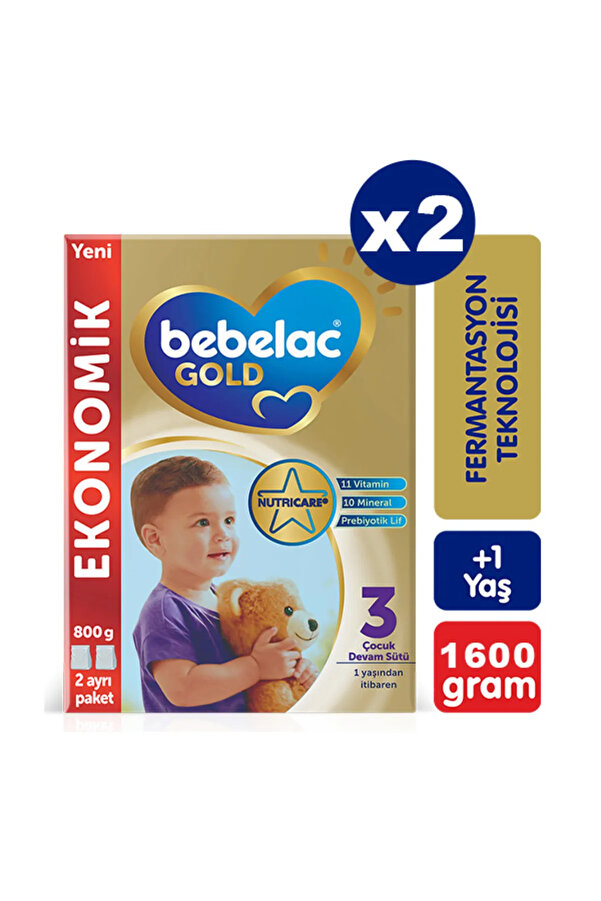 Bebelac Gold 3 Çocuk Devam Sütü 800 gr X 2 Adet