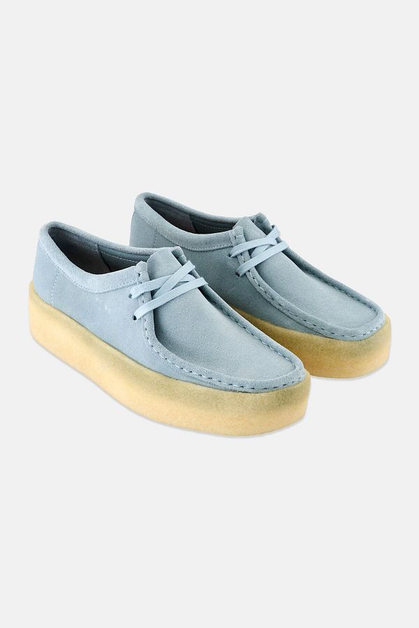CLARKS-حذاء Wallabee Cup القياسي النسائي برباط، أزرق سماوي 1