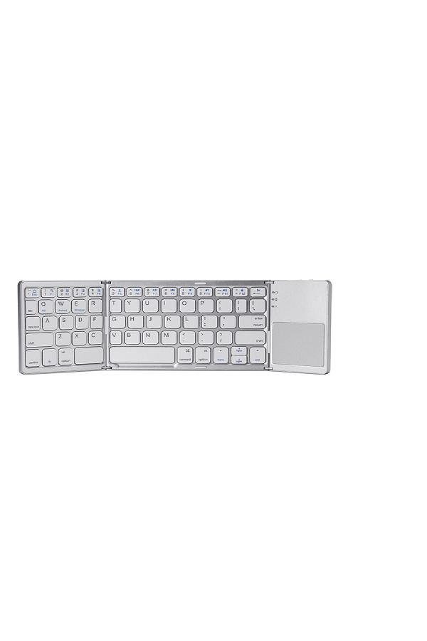 Choice-White Foldable Wireless Keyboard Ultra Slim Touchpad Bluetooth Keyboard Rechargeable Folding Keyboar 1