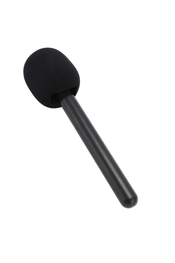 BREYLEE-Black Wireless Mic Handheld Adapter with Windshield Foam Lightweight Interview Microphone Handle for 1