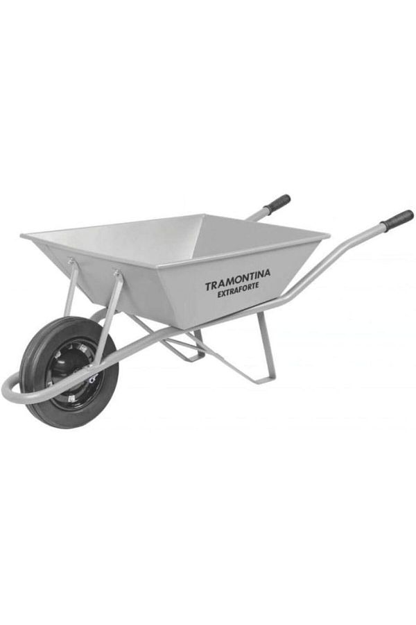 TRAMONTINA-Since 1911, Made In Brazil - Wheelbarrow Extraforte With Gray Metal Heavy-duty Bucket 65l 1