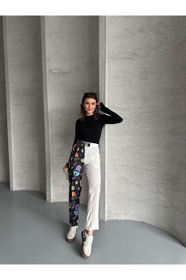 RPT MODA-بدلة رياضية سفلية مطبوعة رقمية مزدوجة اللون ومريحة وخصر عالي 1