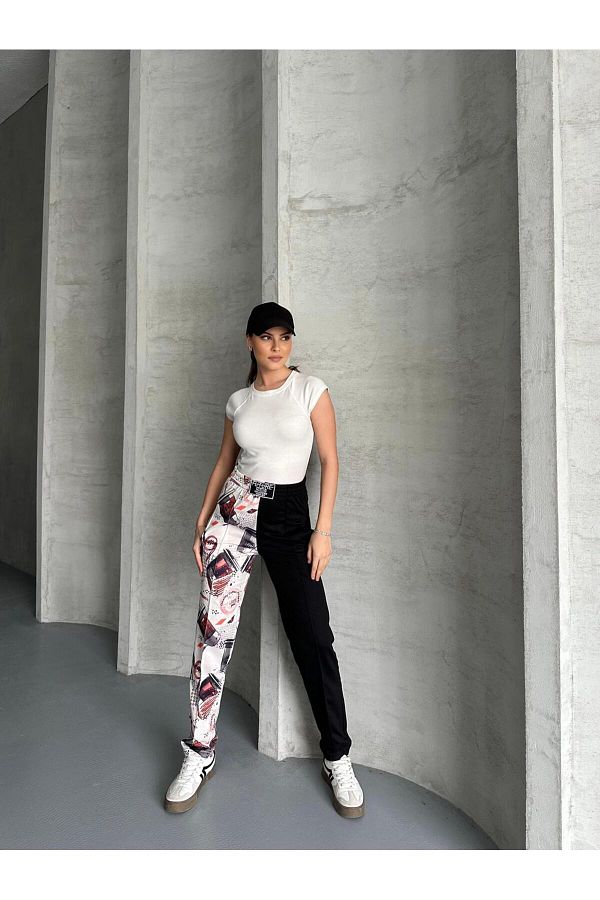 RPT MODA-Digital Printed Double Color Patterned Comfortable High Waist Jogger Bottom Tracksuit 1