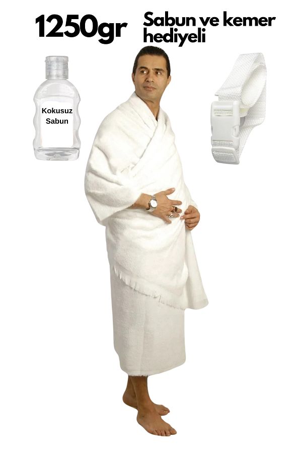 My Real-Hajj Ihram 1250Gr 100% Cotton - Belt and Unscented Soap Gift 1