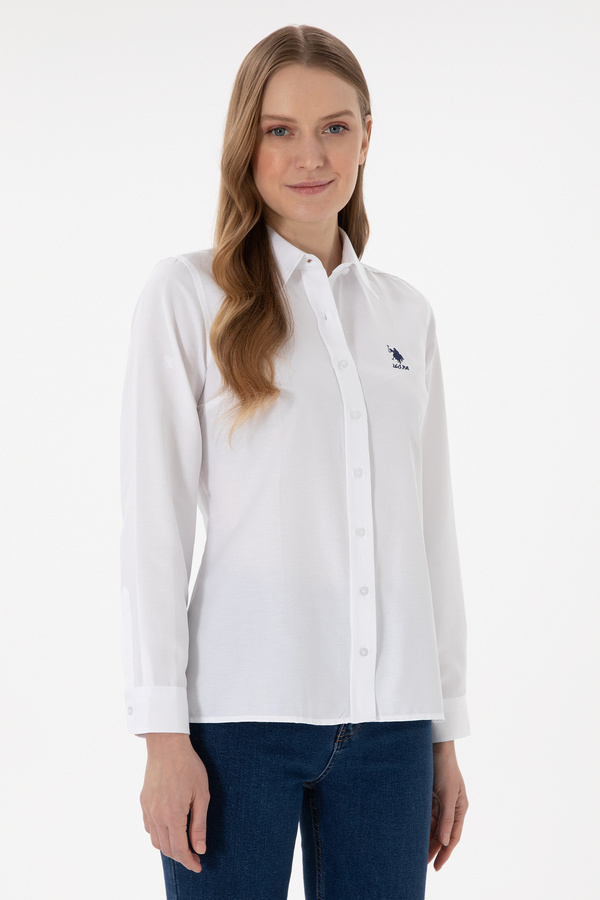 U.S. Polo Assn. Women's White Long Sleeve Basic Shirt 50298095 -Vr013
