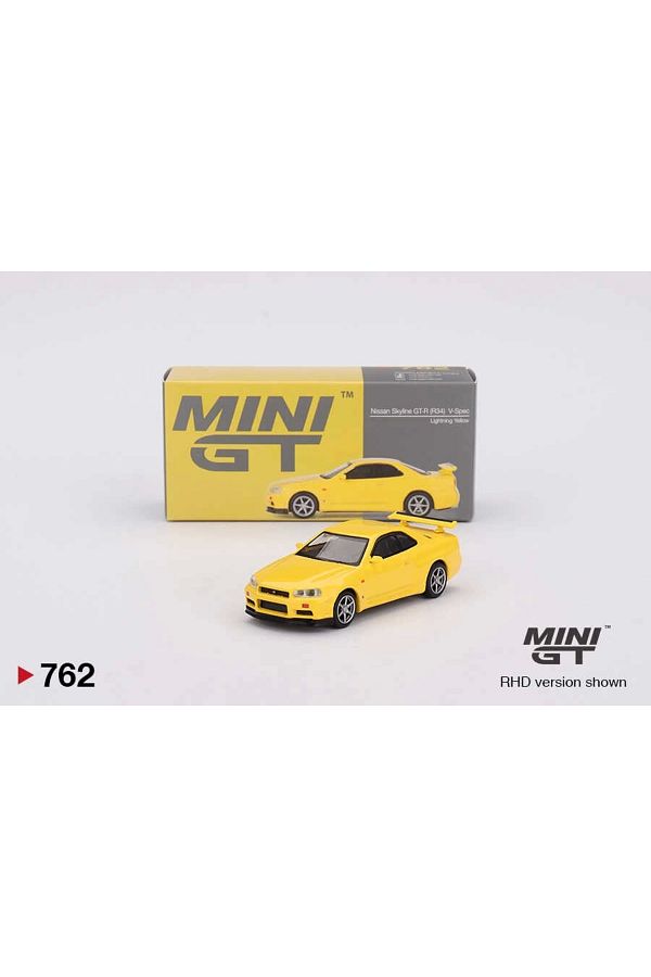 Mevsimbir-Mini Gt 1/64 Nissan Skyline Gt-R (R34) V-Spec Lightning Yellow 1