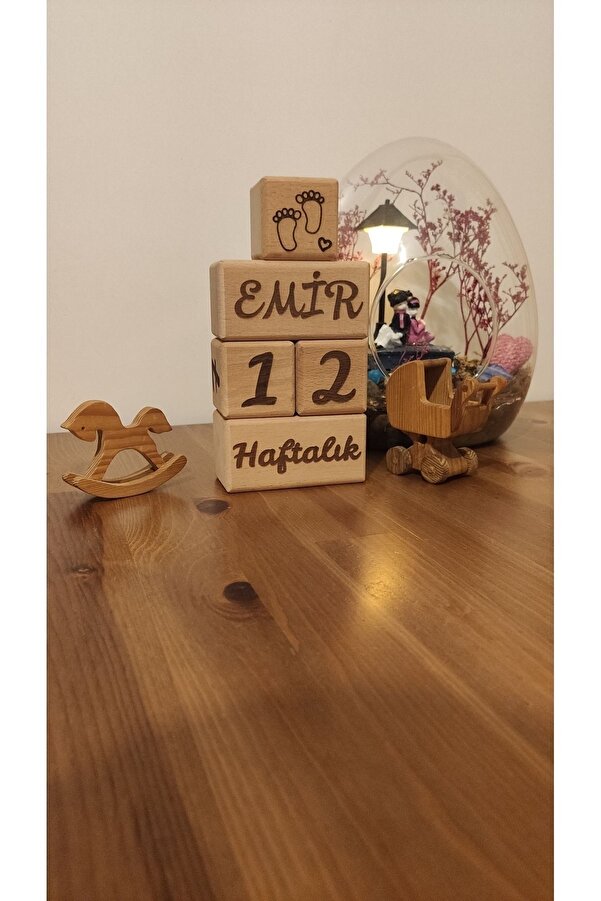 ack ahşap Ahşap Kişiye Özel Anı Hatıra Çekim Küpleri 5'li Set