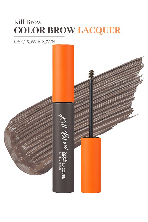 CLIO-Intense Pigmented, Triangular Brush Tip Eyebrow Mascara Clio Kill Brow Color Brow Lacquer (05 Gray Brown) 1