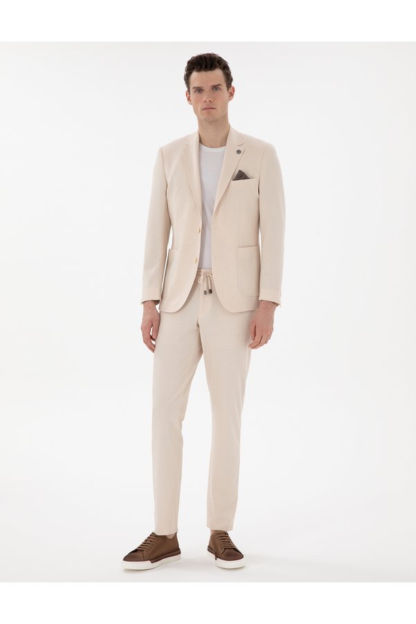Pierre Cardin Beige Slim Fit Suit 50302416-Vr011