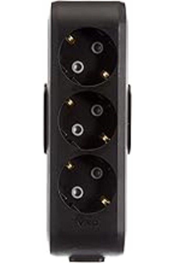 mivento-Multi-Let Black Triple Socket with Grounded and Shielded Terminal Block 1