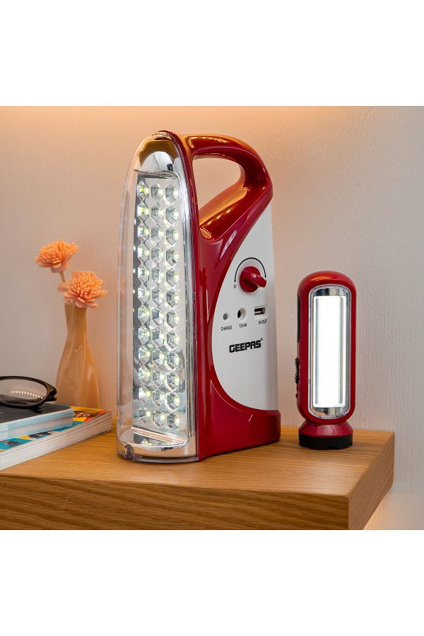 Geepas-Portable 36 Pcs Led & 200 Hour Working Rechargeable Lantern with Torch | Extended Battery Life 1
