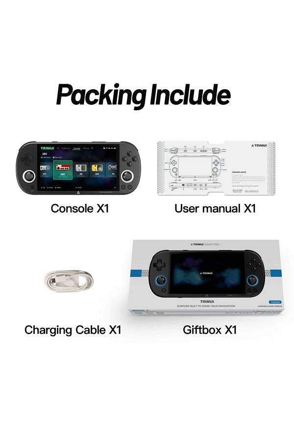 Choice-Black No Card(0 Games) Trimui Smart Pro Handheld Game Console 4.96''IPS Screen Linux System Joystick 1