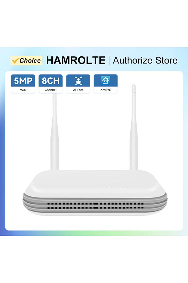HAMROLTE-None EU Plug Wifi NVR Mini 8CH 5MP XMeye WIFI Video Recorder For Wireless Security System TF Card Sl 1