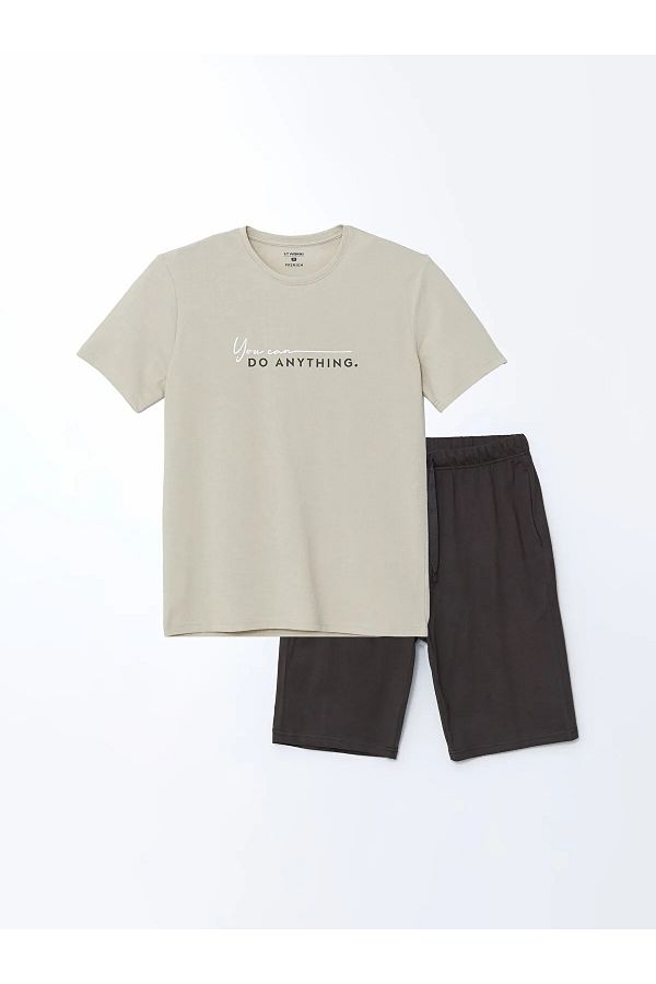 LC Waikiki-Standard Fit Men's Pajama Set with Shorts 1