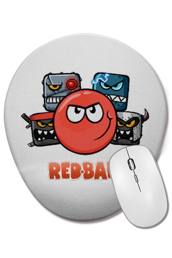 BASKI DÜNYASI-Red Ball 4 Oval Mouse Pad with Wrist Support 1