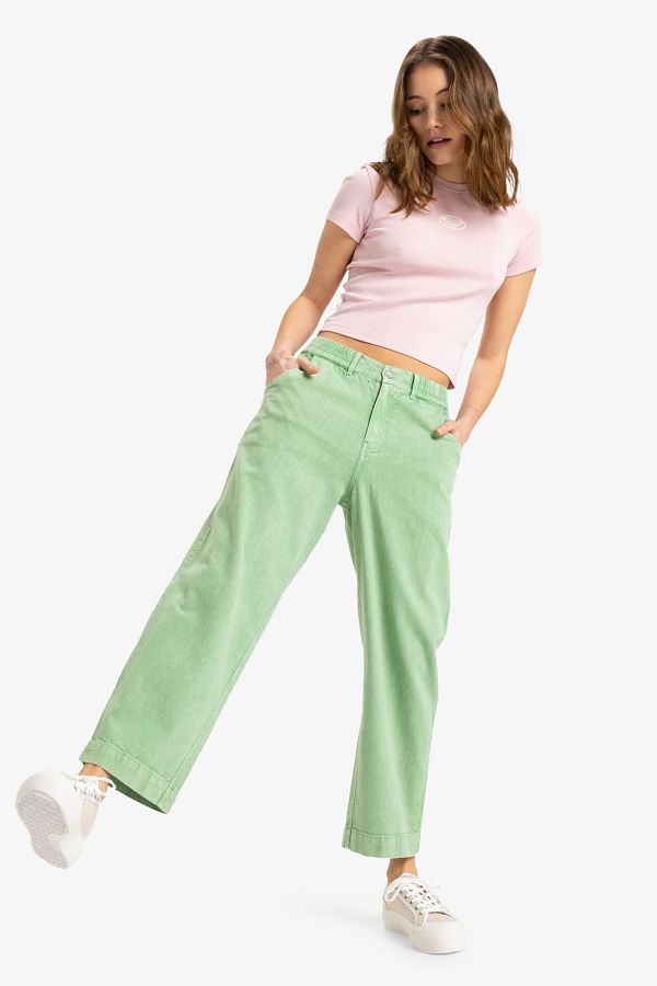 Roxy-Hose mit elastischem Bund für Damen – Mid Weight Washed Twill Cotton 1