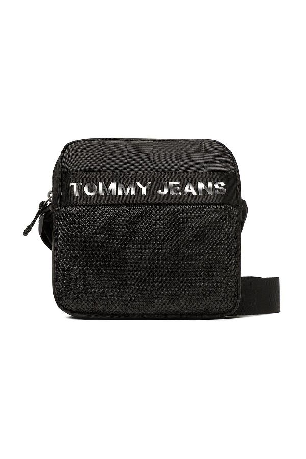 Tommy Hilfiger-18x17x6 Black Men's Zippered Messenger Bag Tjm Essential Square Reporter 1