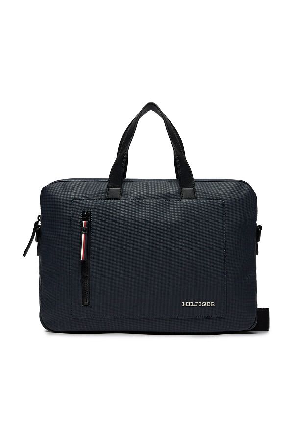 Tommy Hilfiger-Námornícka modrá pánska taška na notebook 30x28x10 cm TH PIQUE SLIM COMPUTER BAG 1