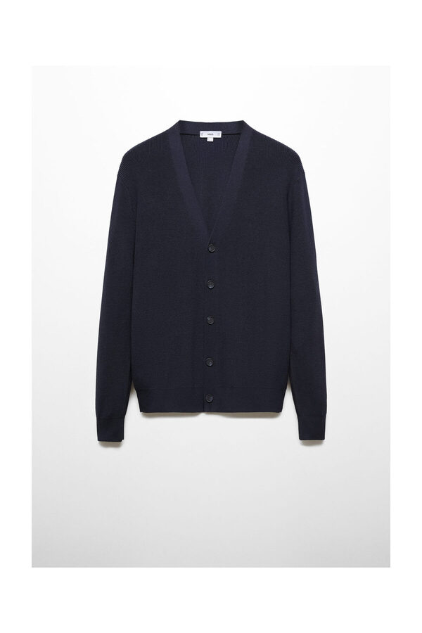 MANGO Man-Buttoned ribbed cardigan 1