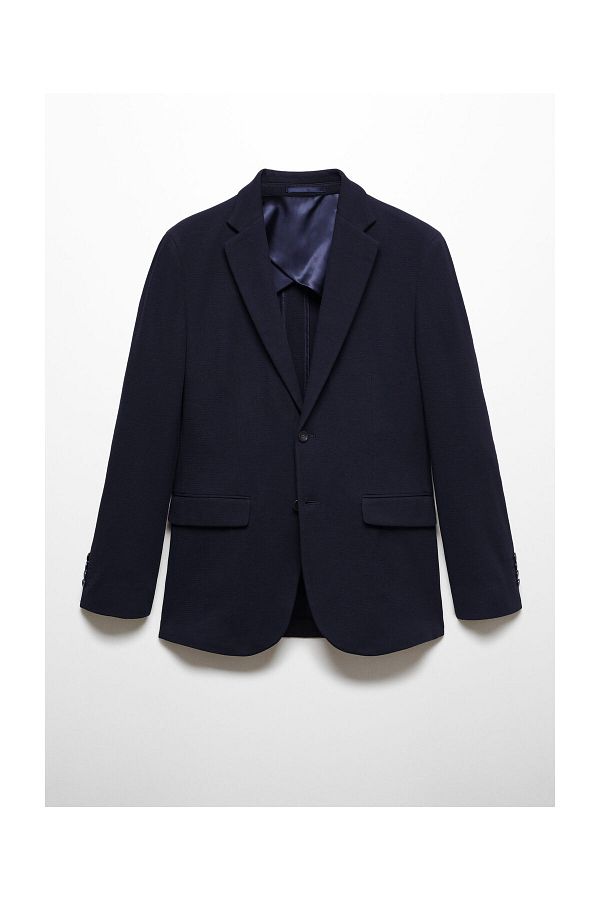 MANGO Man-Structured slim fit cotton blazer 1