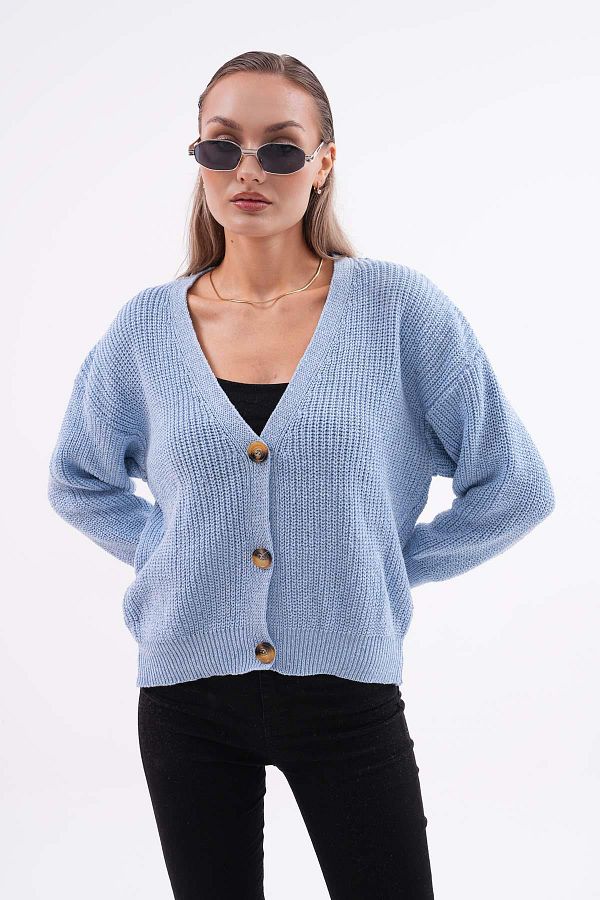 ŞİMAL-V-neck Women's Knitwear Cardigan - Buttoned, Model 245282 1