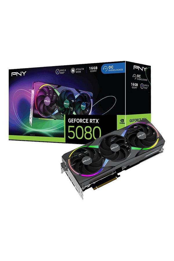 PNY-Geforce Rtx 5080 Argb 16Gb Overclocked Gddr7 256Bit Gaming Graphics Card 1