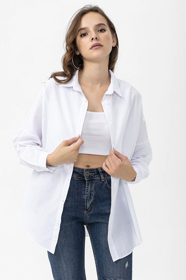 ŞİMAL-Women's Oversize Poppy Shirt 250239   - 1