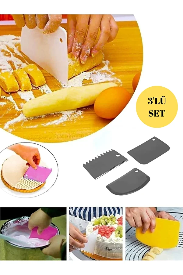 Mapple Home-3-Pack Dough Cutter, Scraper and Shaper 1