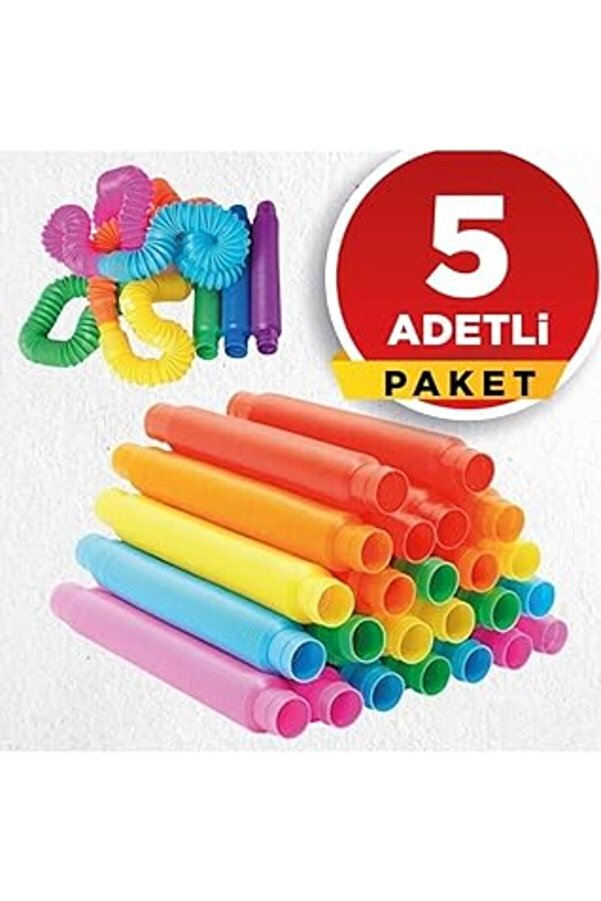 Nisan Vitrini Pop Tubes Pop Tube Popit 5 Adet Esnek Tüp Boru Eğitici Duygusal Oyuncak