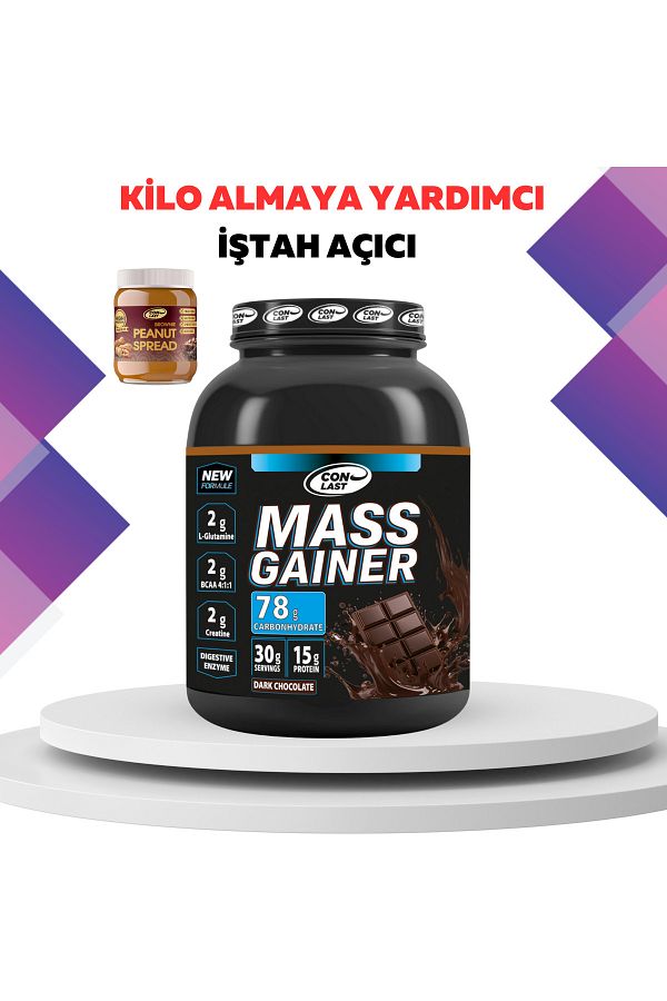 Conlast-Mass Gainer 2000g Help to Lose Weight - Peanut Butter and Gift Shaker 1