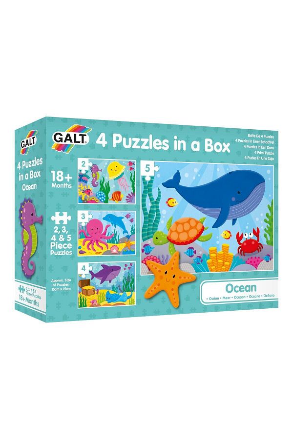 Galt-Set of 4 Puzzles - The Happy Ocean (2,3,4,5 PIECES) 1