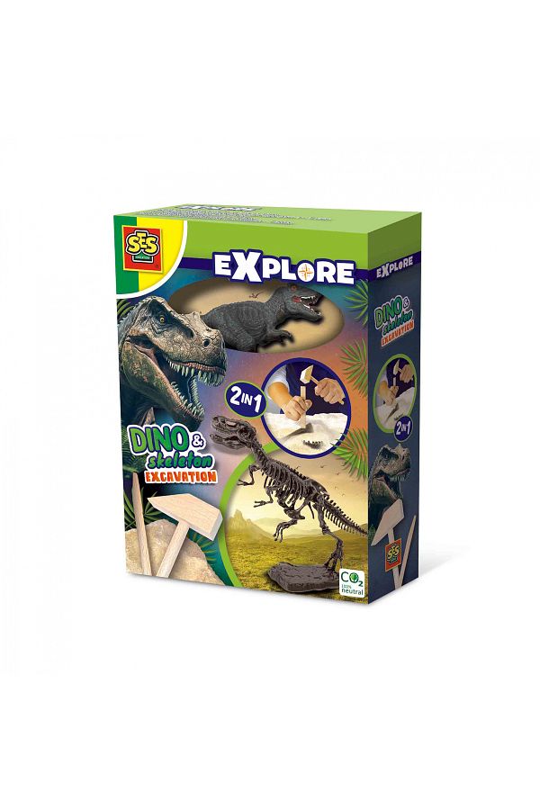 SES Creative-Creative Dino And Skeleton Excavation Set 2 In 1 - T-rex 1