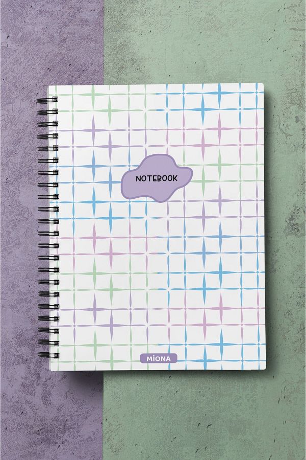 Miona-A5 Spiral Hardboard Cover 120 Sheets Ruled School Notebook, Notebook 1