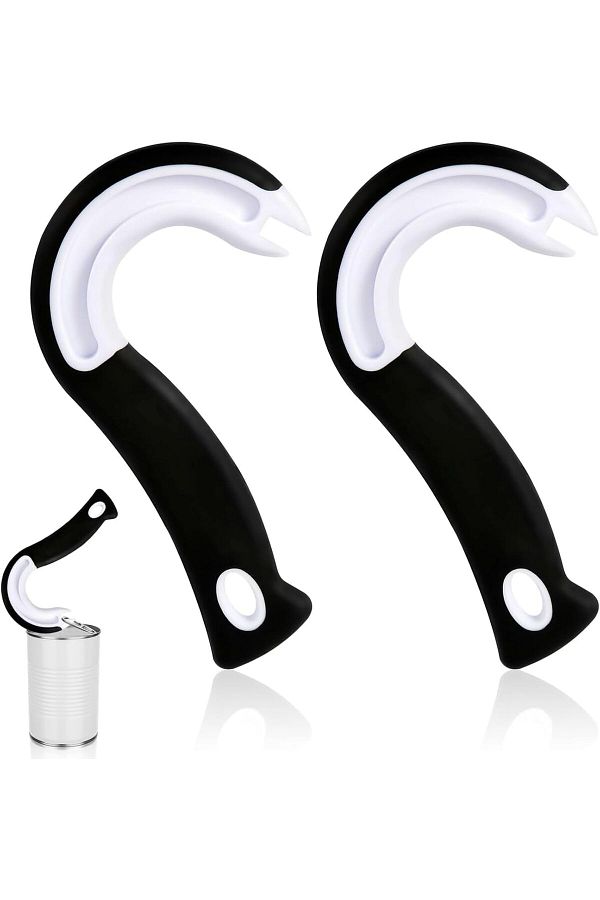 COOYA-Ring Pull Can Opener, Easy to Open Can Opener Hook, J Shaped Lid Opener for Cans Tabs 1