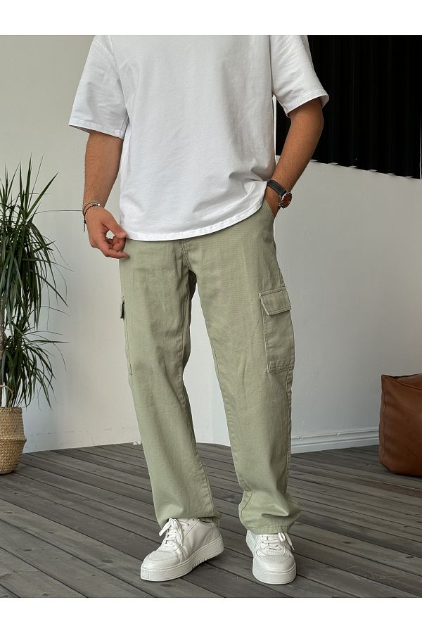 BYBASICMAN-Zelená kapsa Cargo Baggy Jean KE-308/360 1