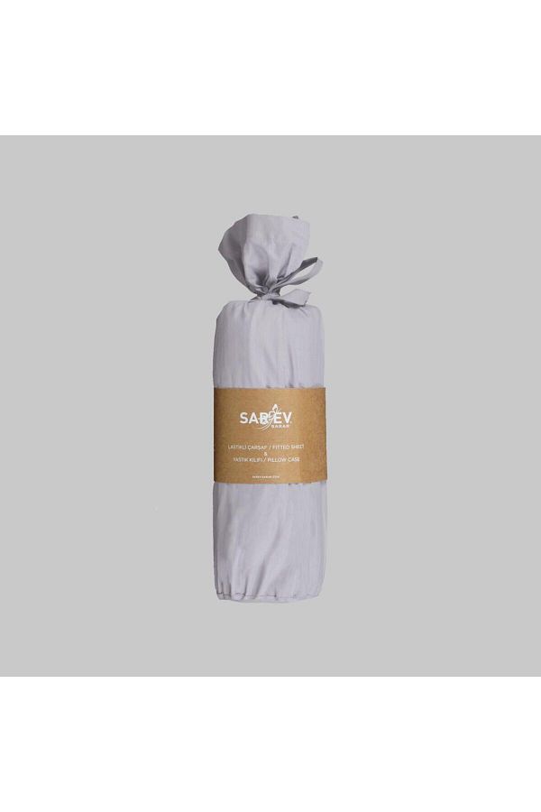 Sarev-Lilac 100% Cotton 200*200 cm Fitted Sheet Set with 2 Pillowcases 1