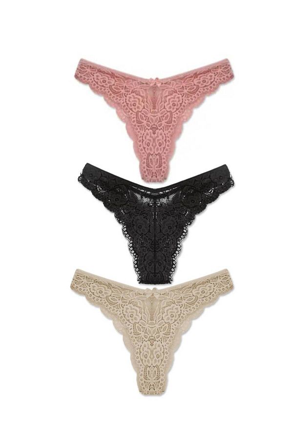 GECKO COLLECTION-Γυναικείο εσώρουχο Gecko Brazilian Lace 3 τεμαχίων 1