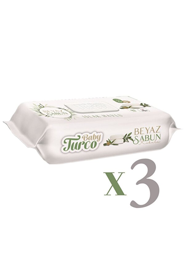 Baby Turco Islak Havlu 90'lı Beyaz Sabun X3 Adet