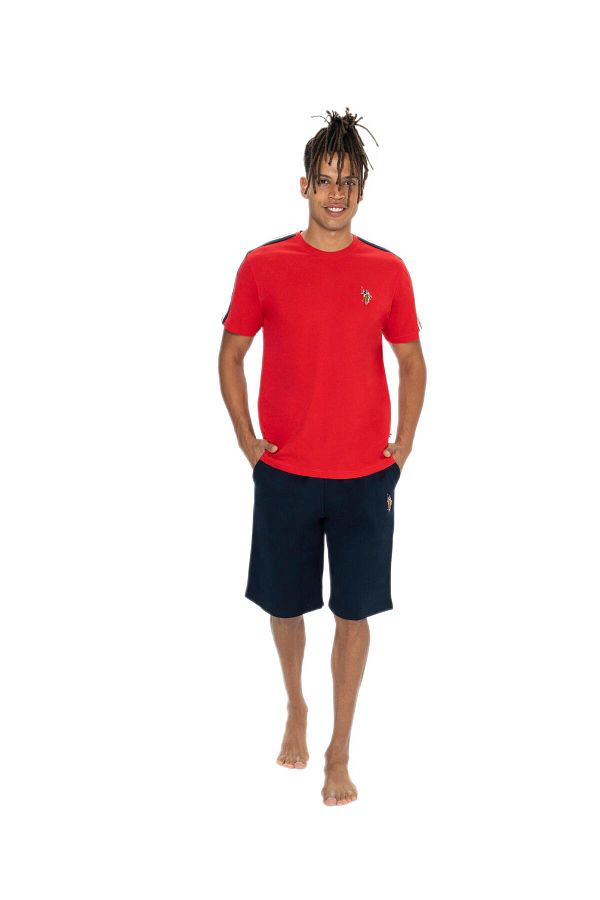 U.S. Polo Assn.-U.S. Polo Assn. 18868 Men's Red Crew Neck Shorts Pajama Suit 1